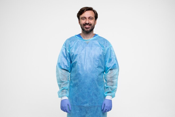 گان جراحی یکبار مصرف با پارچه با کیفیت و ضد حساسیت